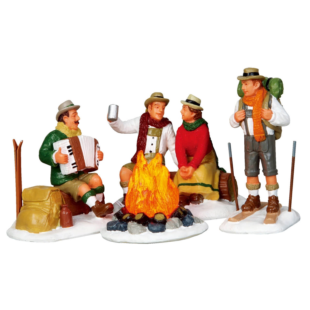 Alpine Ski Party Set of 4 - Christmas Village Ski Party Set