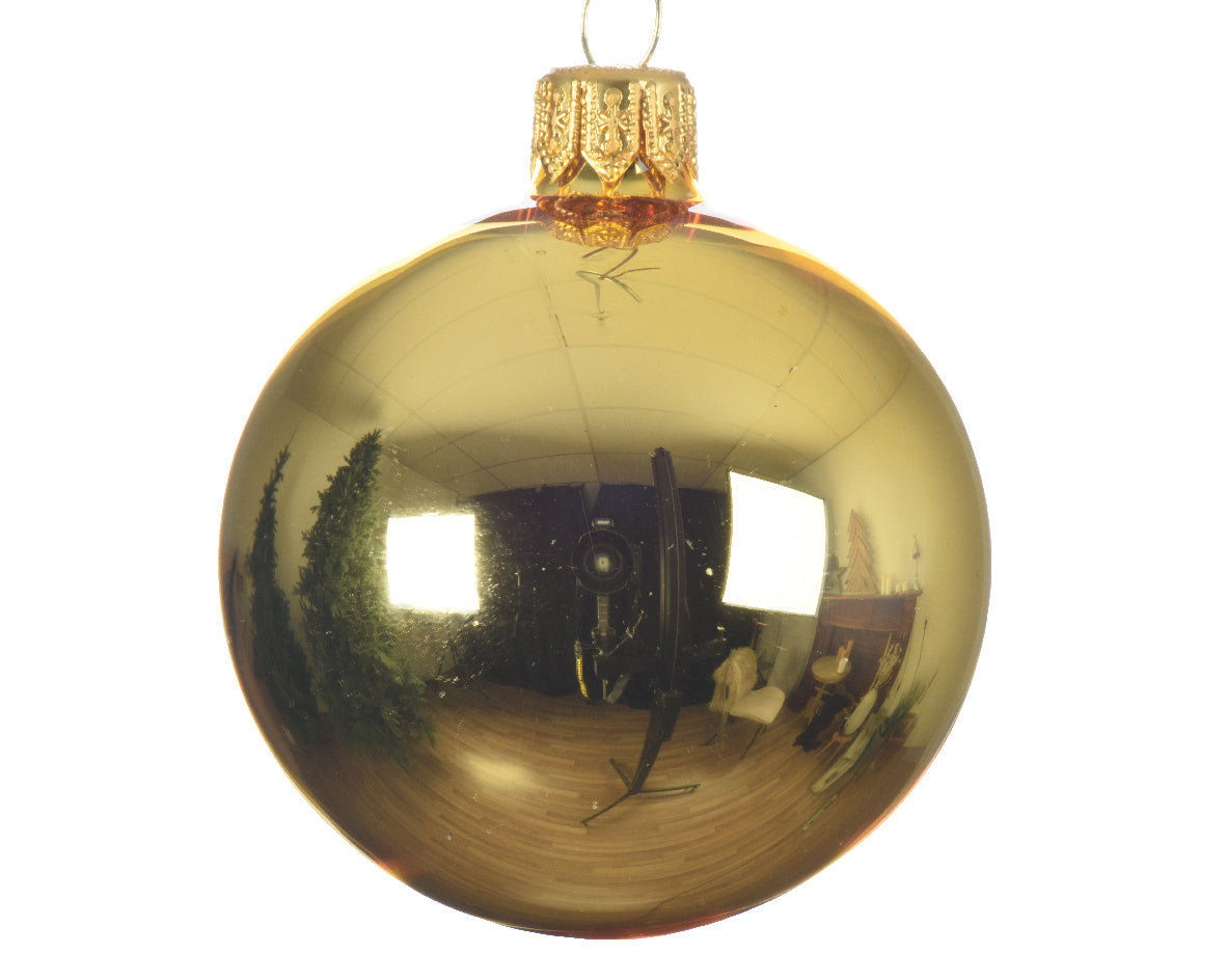 Gold Christmas bauble ø 6 cm