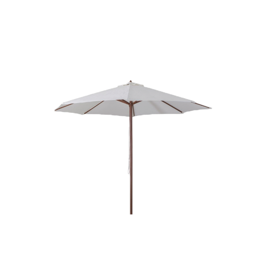 3 meter wooden umbrella Ecrù