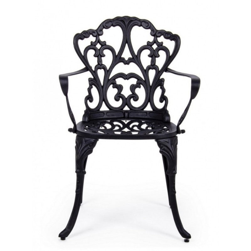 Baroque Anthracite Aluminum Chair Cm 57.5X 58 X 87.5H