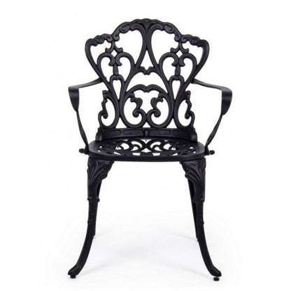 Baroque Anthracite Aluminum Chair Cm 57.5X 58 X 87.5H