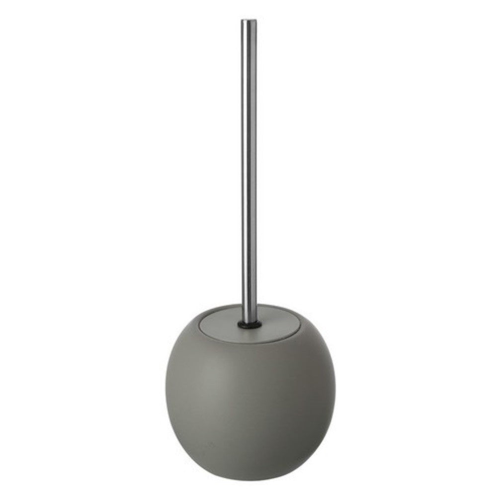 Toilet brush holder in ceramic and gray steel Oslo Feridras line