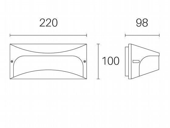 Aplique 10W Led 4000K linea domo grafito