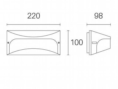 Applikation 10W Led 4000K Linea Dome Grafit