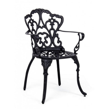 Baroque Anthracite Aluminum Chair Cm 57.5X 58 X 87.5H