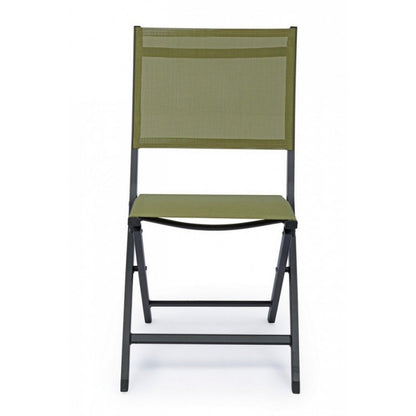 Silla Exterior En Aluminio Verde Antracita Elin 47X57X H88 Cm