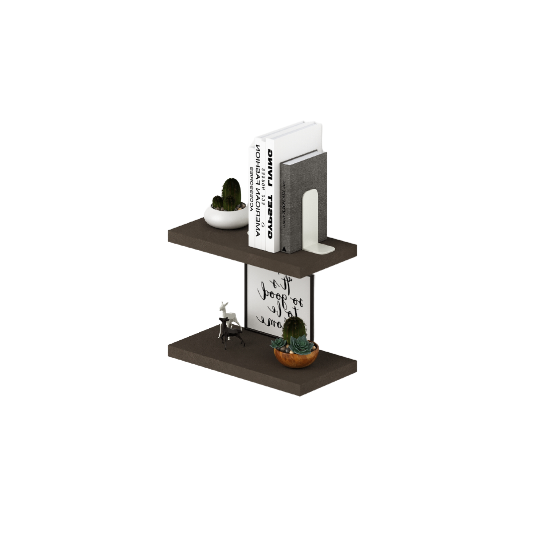 Paar schlammfarbene Wandregale H2,2x45x23cm