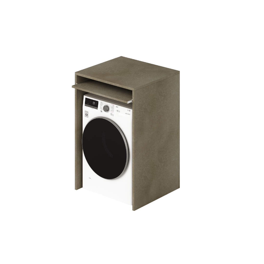 Washing machine cabinet with sliding shelf in Clay color H105x71x65cm