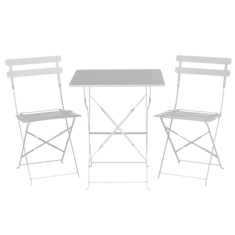 Rimini white metal table and 2 chairs