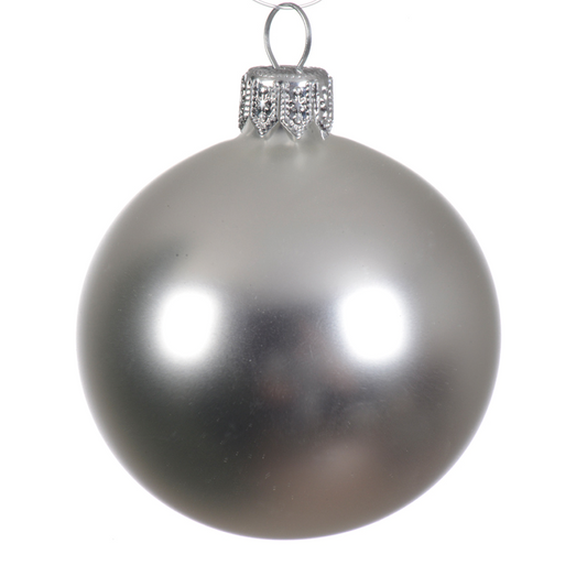 Silver Christmas ball Ø10 cm