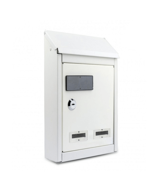 Mailbox in white steel 24x9x35h cm Fitzgerald