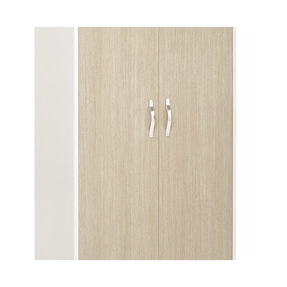 Armario 2 puertas, cuerpo blanco y frente color olmo, 91x52xH 210 cm