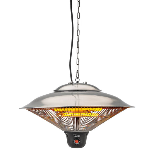 Outdoor Ceiling Radiant Heater - Instant Heating - Adjustable Power - Remote Control Included - 510x290x510 mm