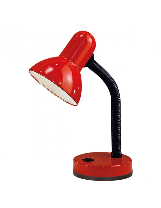 Rote Basic-Schreibtischlampe mit Eglo-Flexarm.