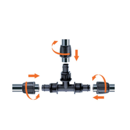 Racor de tres vías para tubo de 1-2"