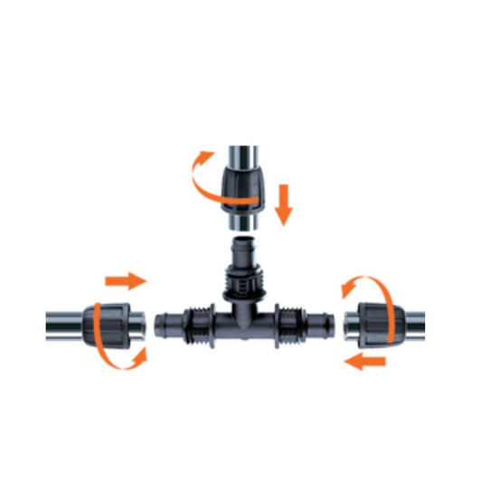 Dreiwegeanschluss für 1-2 "Rohr