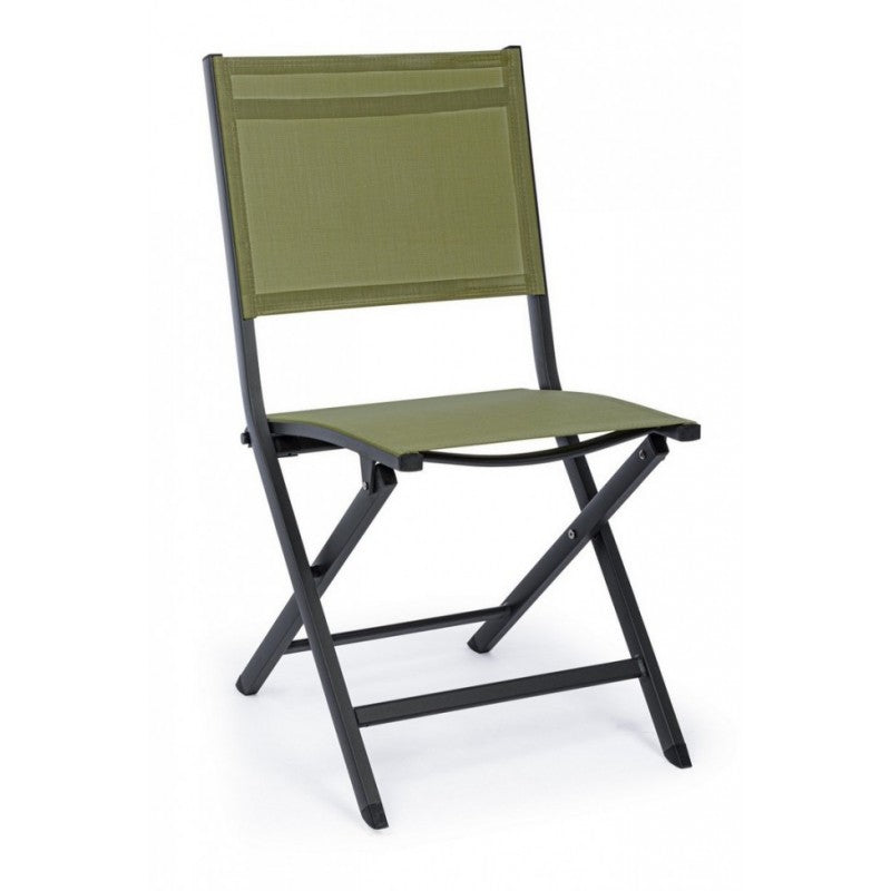 Outdoor Chair In Anthracite Green Aluminum Elin 47X57X H88 Cm