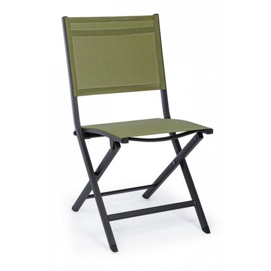 Outdoor Chair In Anthracite Green Aluminum Elin 47X57X H88 Cm