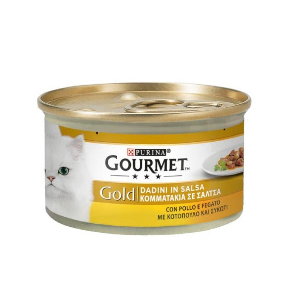 Gourmet Gold Chunks in Purina Hühner- und Lebersauce 85 Gramm