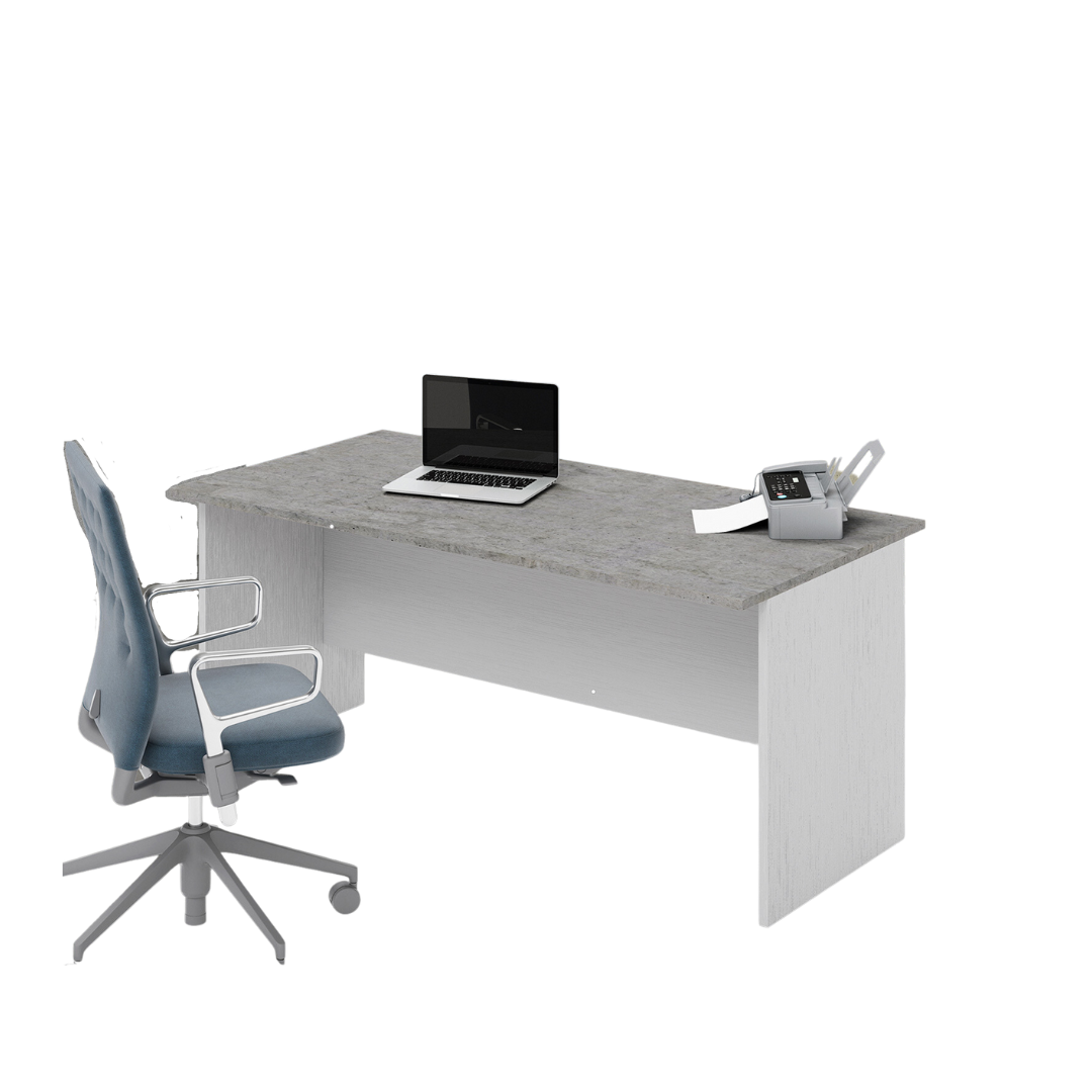 Office Desk in Cement Color, H74x160x80cm