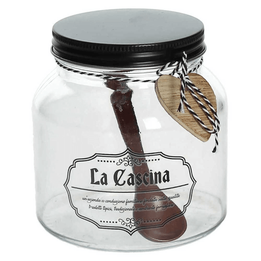 Jar With Lid And Small Spoon 650 Cc La Cascina Transparent Glass