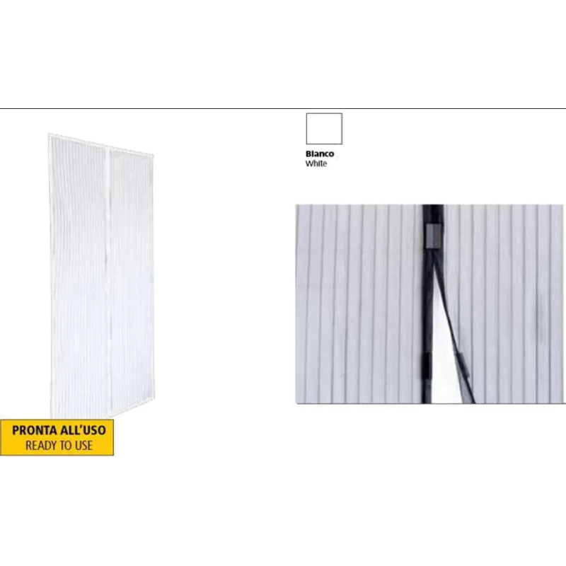 Mosquitera magnética con imanes para puerta en color blanco 120x240h cm