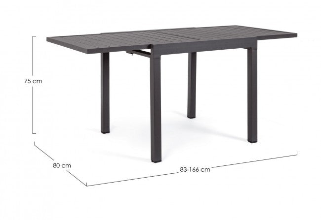 Mesa de Aluminio Pintado en Polvo 83-166x80 Antracita