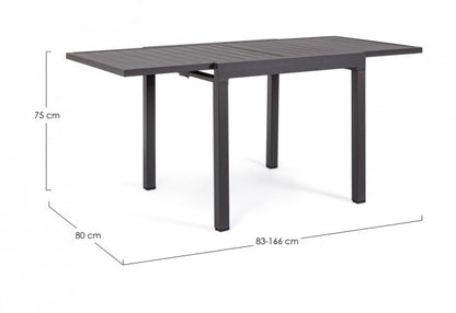 Powder Coated Aluminum Table 83-166x80 Anthracite