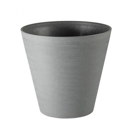 Gray repotting pot with rounded edge