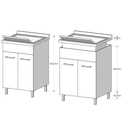 White oak 2-door washbasin cm 50x50