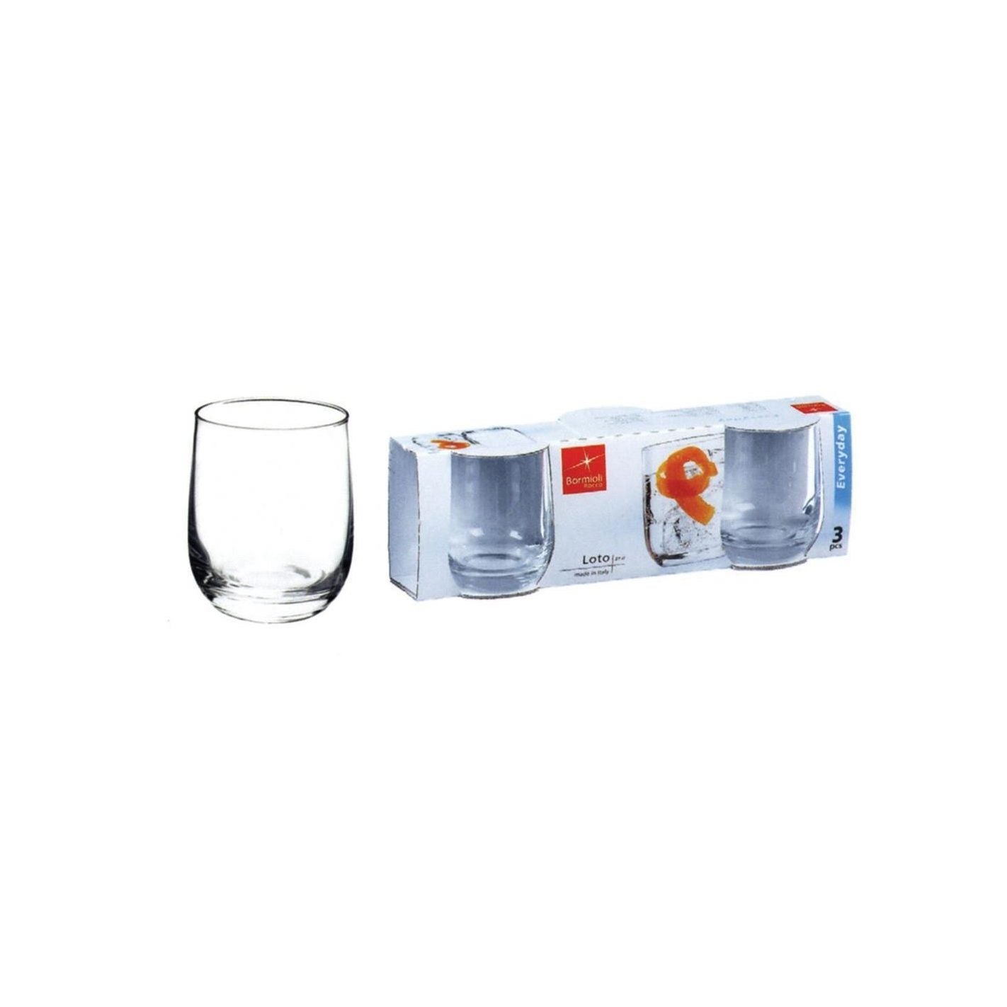 Bormioli - Set of 3 Loto water glasses 27cl