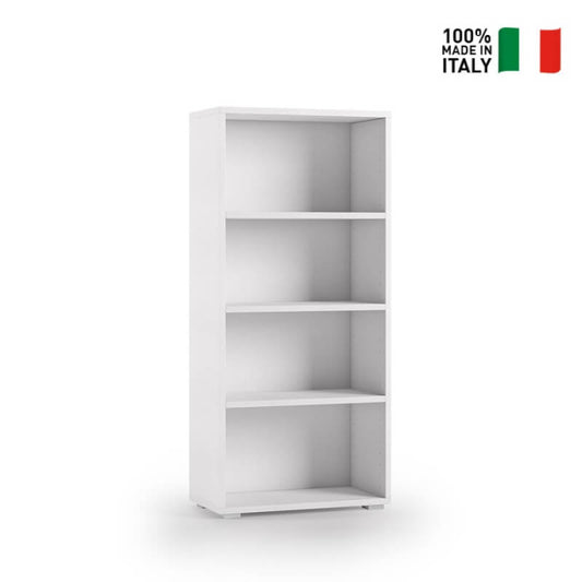 Compact Bookcase With Three Adjustable Shelves white