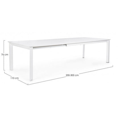 Mesa Konnor de aluminio 200-300x110 cm blanco Iperbriko