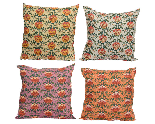 Outdoor flower cushion in polyester 4 assorted colors