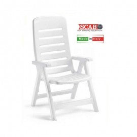 White QUINTILLA five-position resin deck chair 108x67x h60 cm