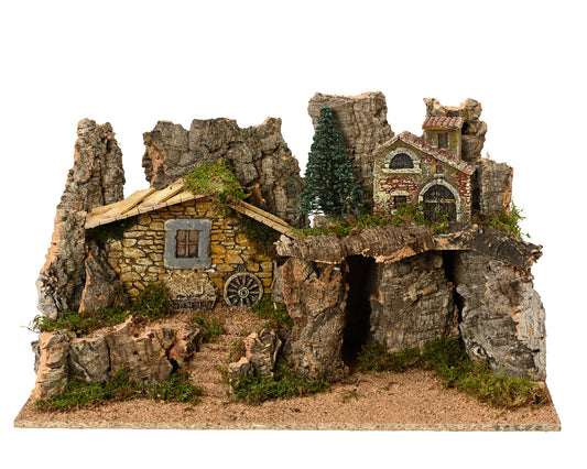 Nativity House in MDF at L 54 x W 34 x H 28 cm