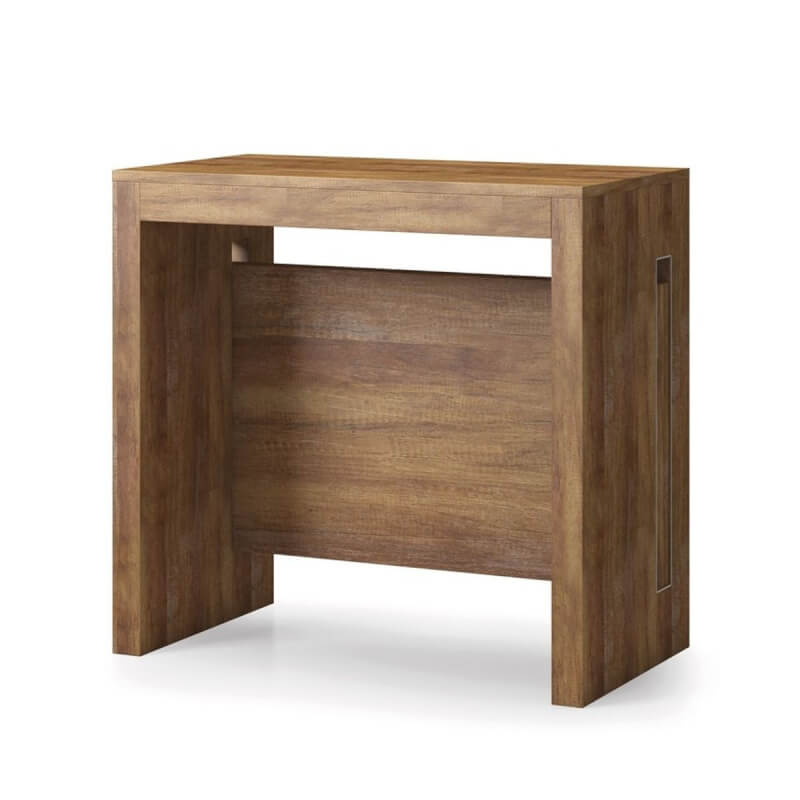 Transformable console table in dark canyon oak