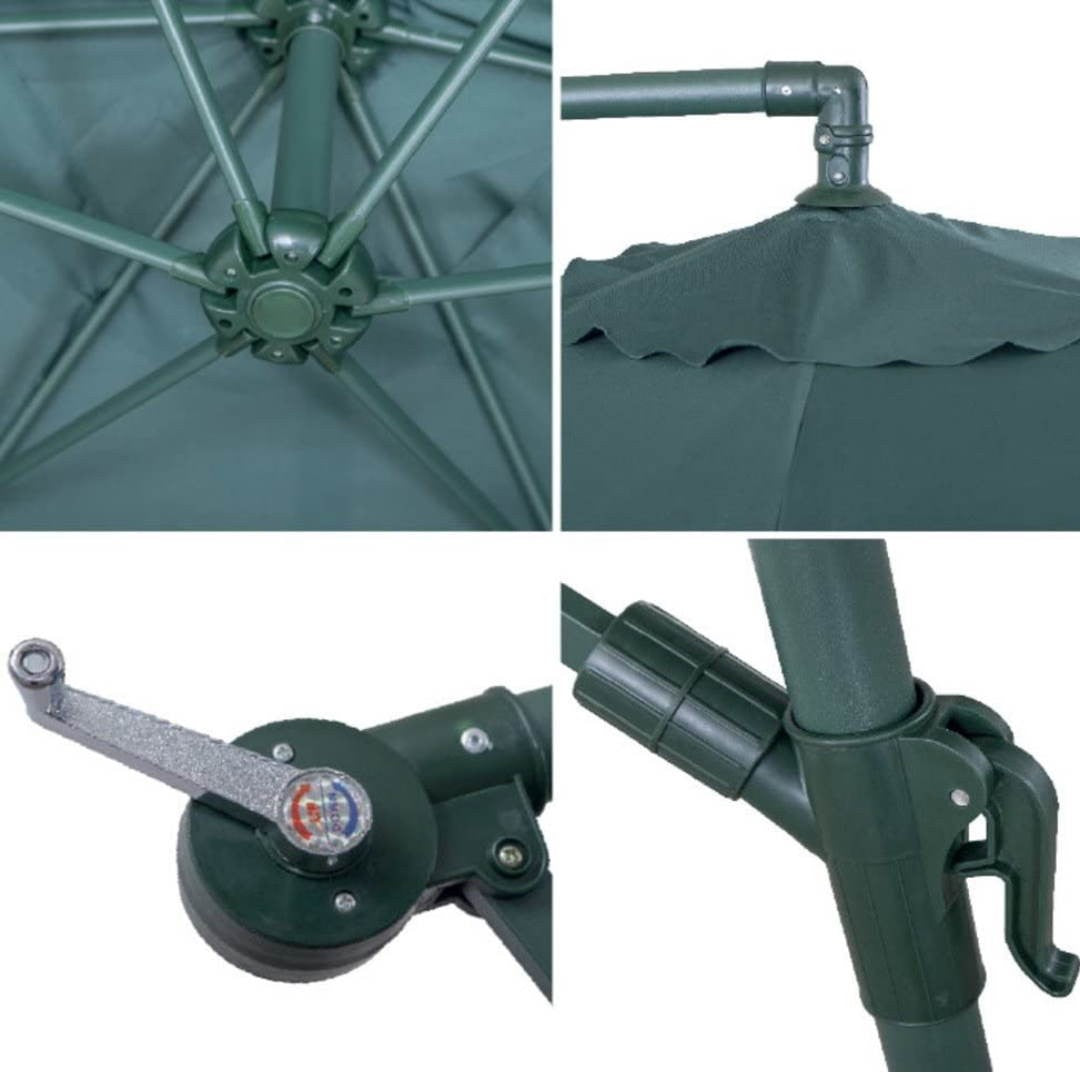 Side arm umbrella diameter 300 cm Green