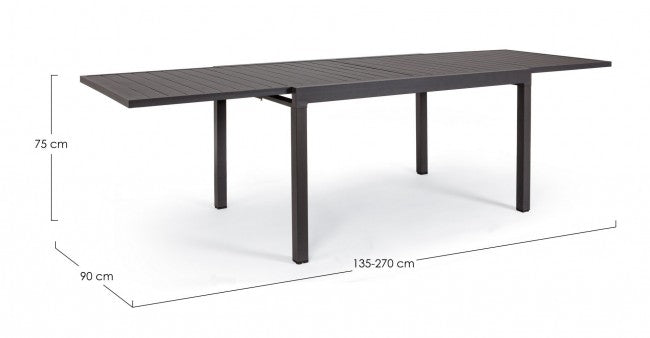 Adjustable Powder Coated Aluminum Table 135-270x90 Antr Yk13