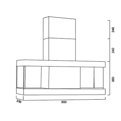 URBAN SHELF Dunstabzugshaube aus brüniertem Edelstahl 90 cm