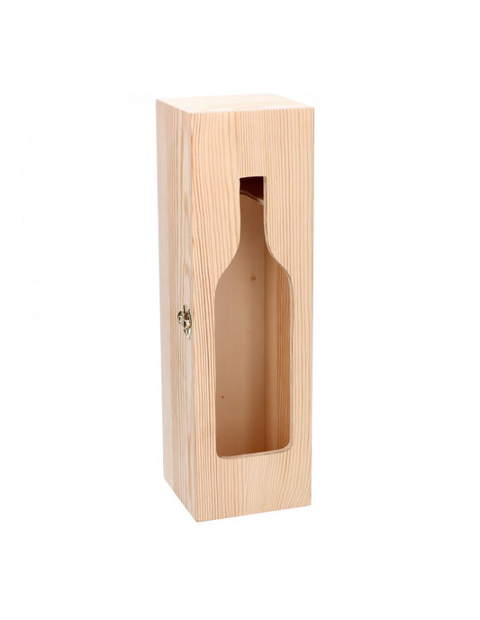 Wooden bottle holder with 1 place display 36x11x11cm.