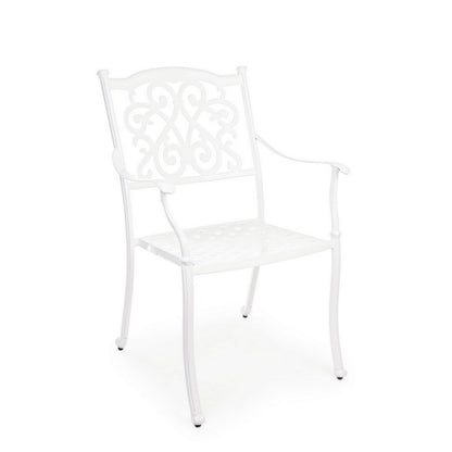 Ivrea White Outdoor Chair With Armrest