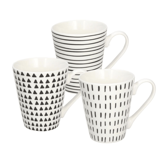 Taza 300 Cc Grafica New Bone China Nero