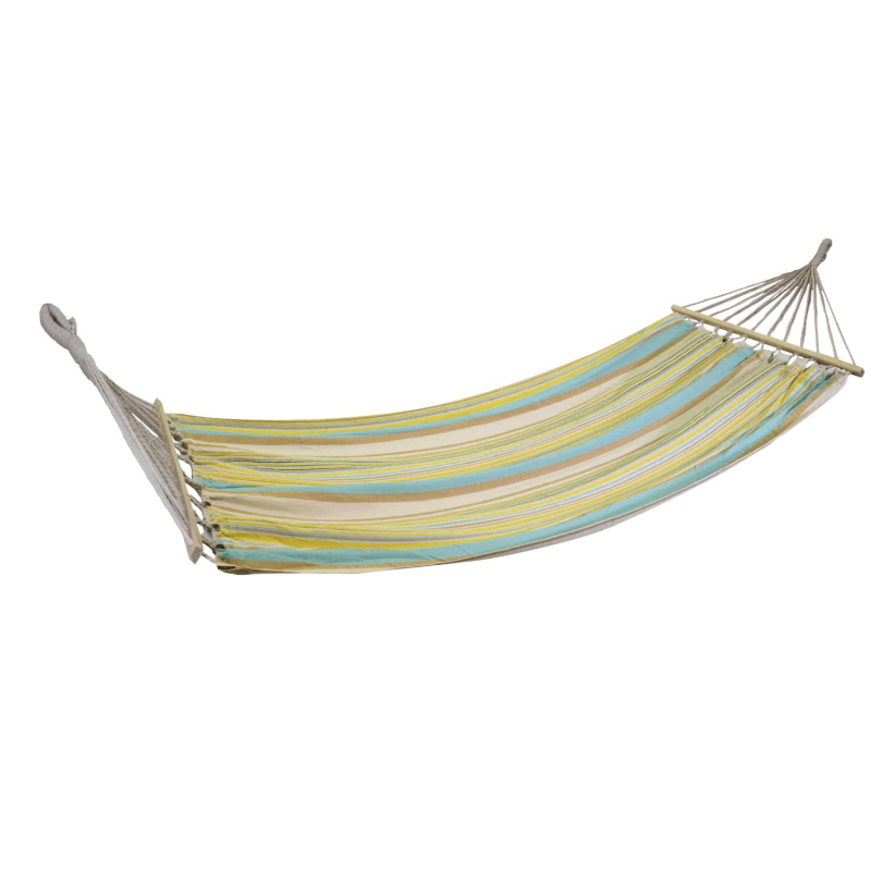 Yellow striped fabric hammock with bag 200x100 cm