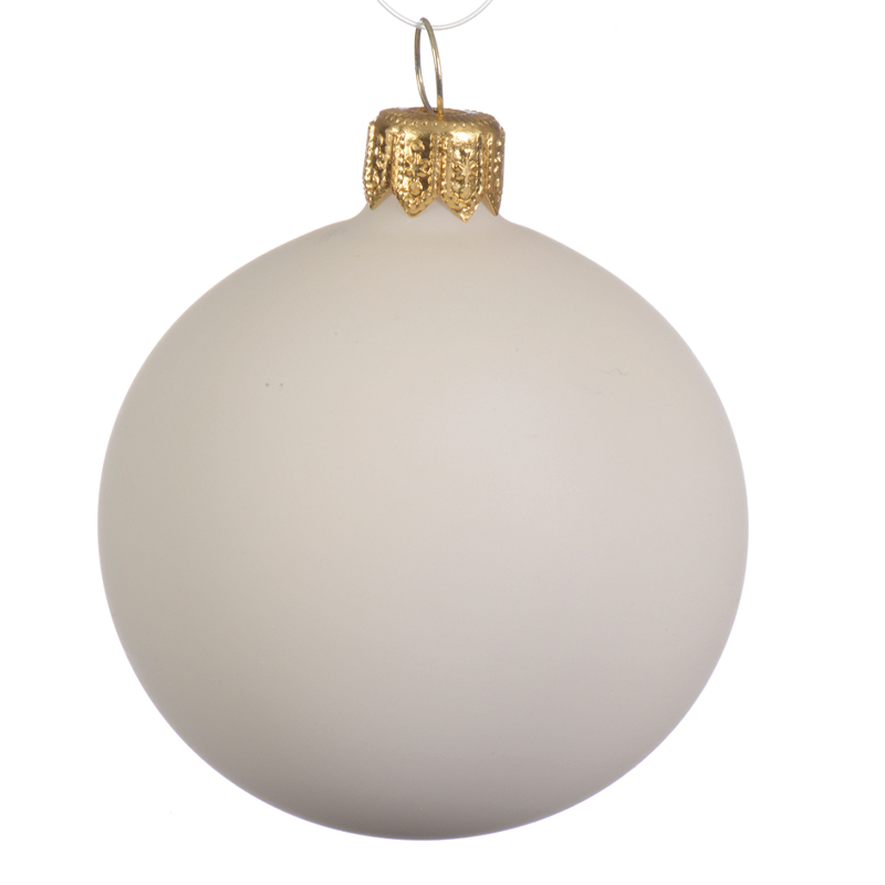 Milk white Christmas ball Ø10 cm