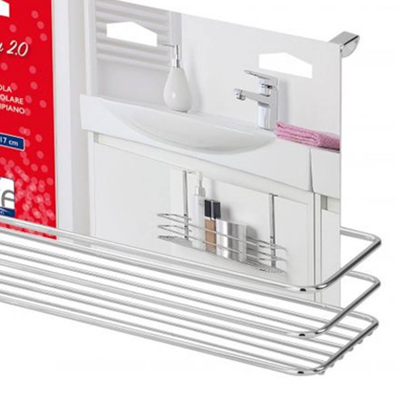 Francy - Low rectangular shelf with hooks: elegance and functionality