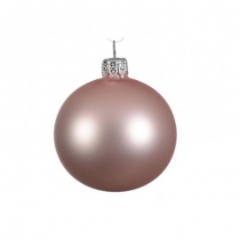 Christmas ball in Opaque Pink glass 15 cm