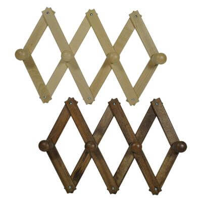 4-seater extendable coat rack - light wood - 1 pc