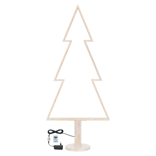 Abeto Al. 170 cm SMART RGBWW DLW Luces navideñas de madera blanqueada