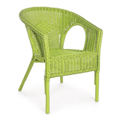 Poltrona in rattan verde Alliss - Dimensioni: 58x61x74 cm